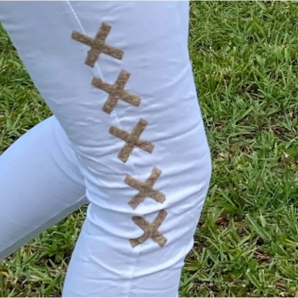 White Jogger Pants with Embellishments - Picture 8 of 9